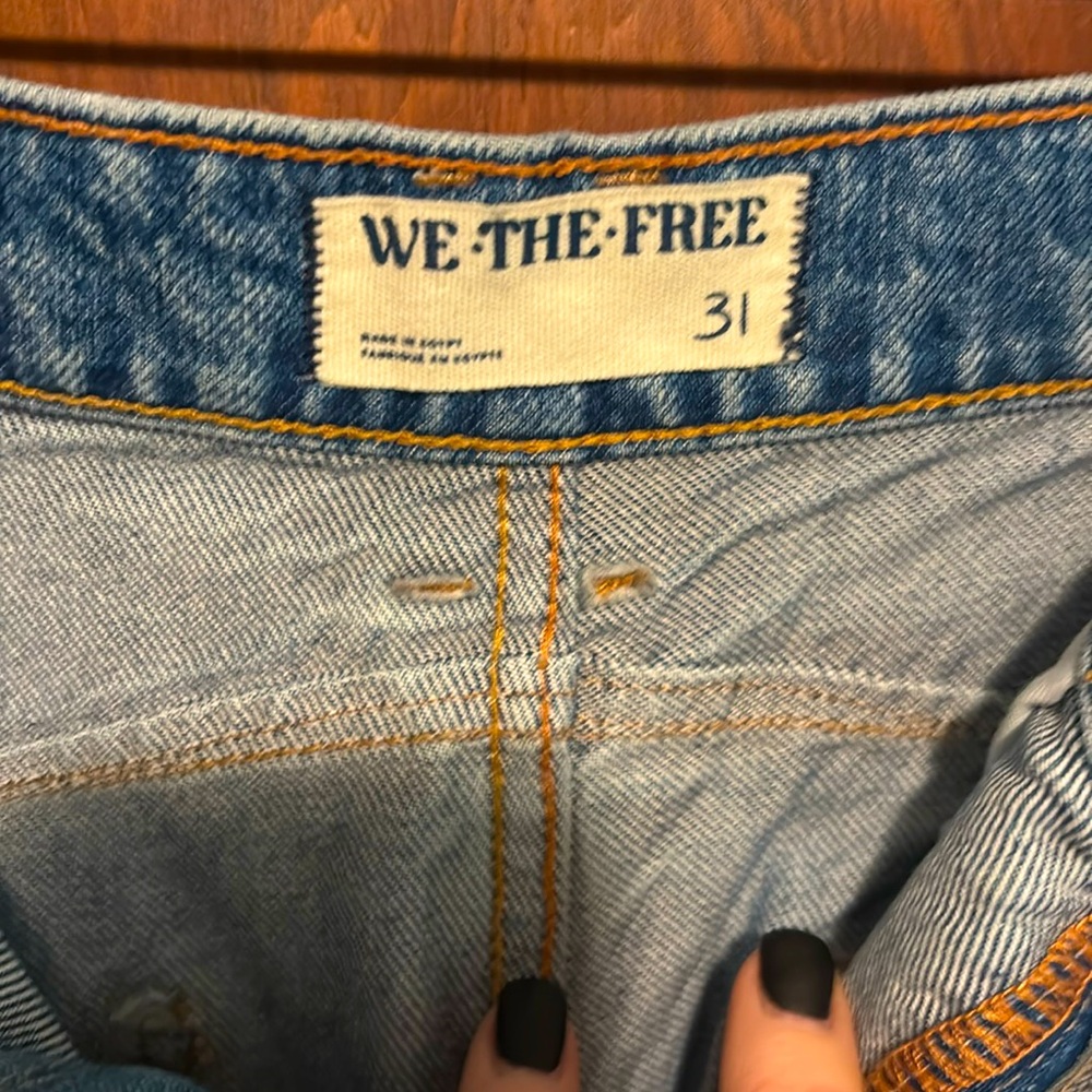 We the free Original Barrel Jean; size 31 in washed blue.